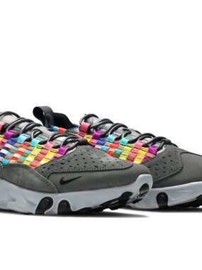 Nike Grey Sneaker with Multicolor Woven Upper